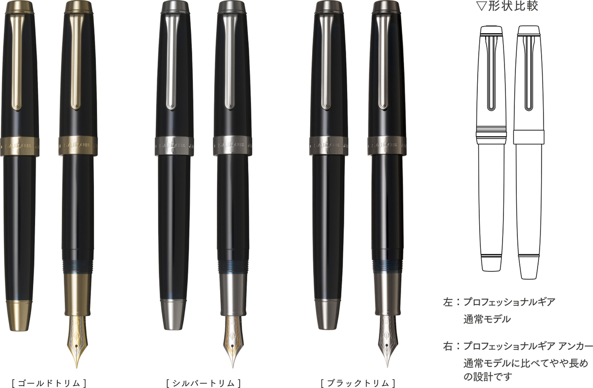 セーラー万年筆独自の21金ペンを搭載した「プロフェッショナルギア 